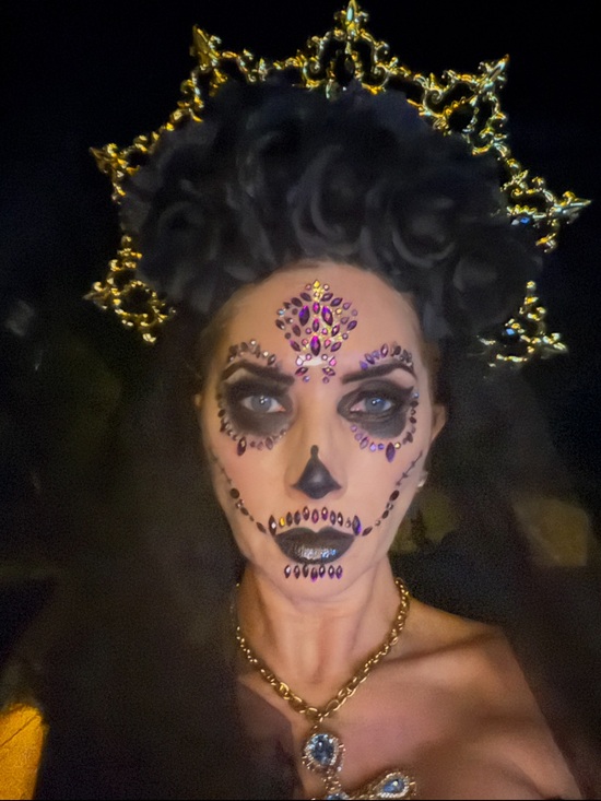 Dresses & Skirts - Dias de los Muertos Halloween Costume Dress, Veil, black flowers,  and Crown.